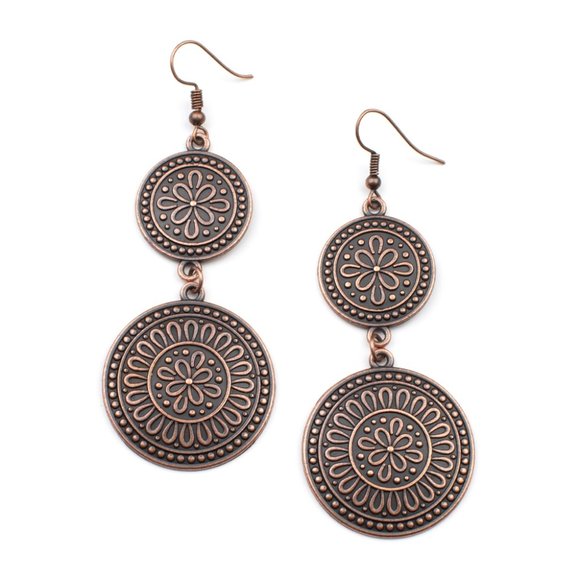 paparazzi Jewelry - Road Trip Paradise - Copper Earrings